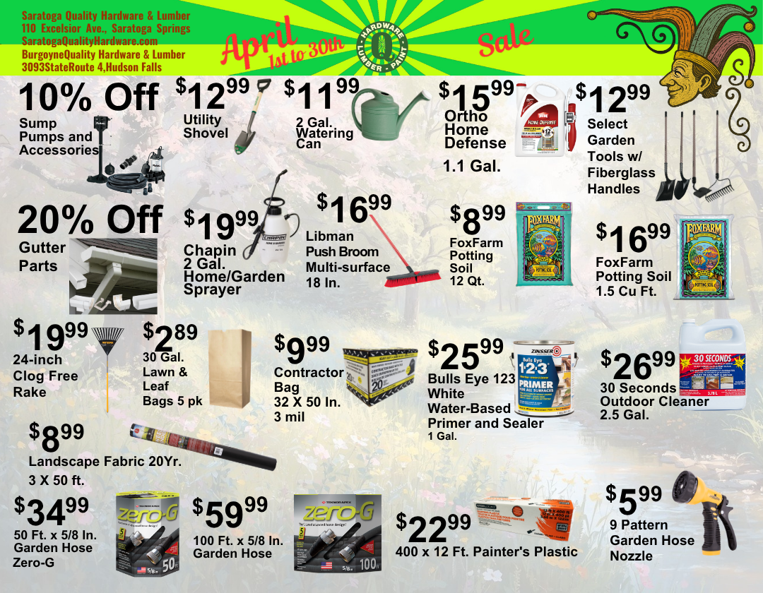 Items on sale in April